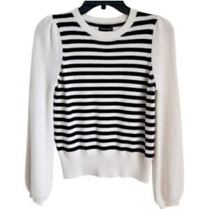 Who What Wear Monochrome Striped Sweater